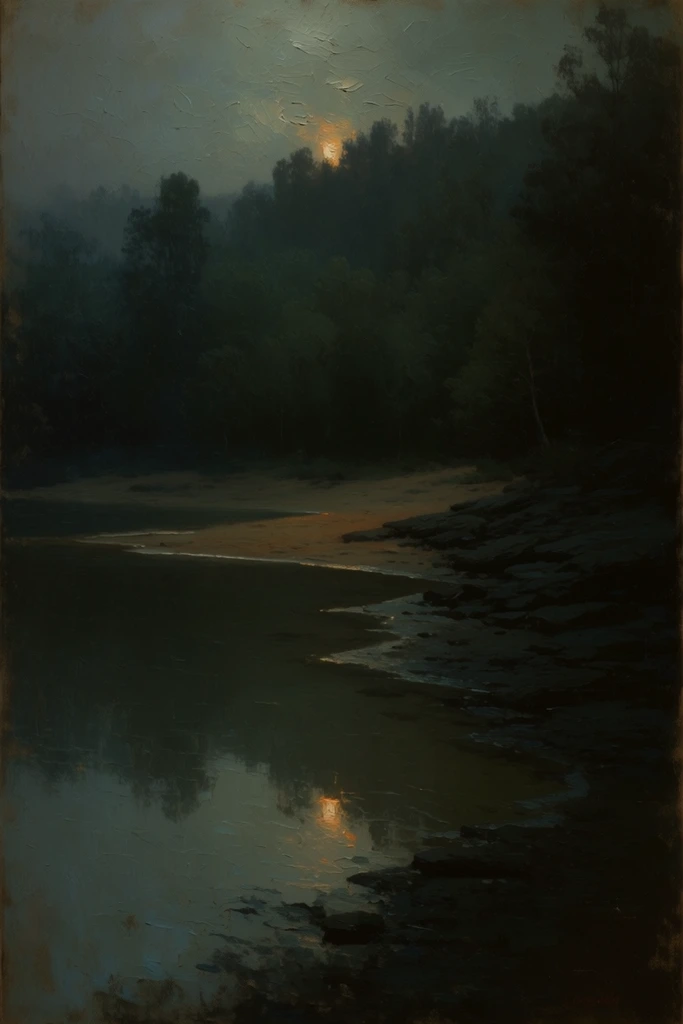 Atmospheric Nocturnal Romanticism style AI image example 2