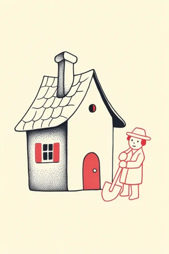 Graphic Naive Ink style AI image example 4
