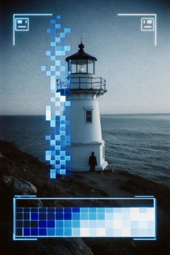 Analog Surveillance Noir style reference image — HUD data overlays