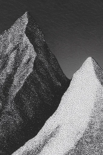 Graphic Monochromatic Printwork style reference image — monochromatic ink illustration