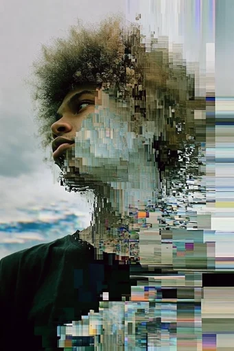 Corrupted Digital Realism moodboard — generate AI images in this style