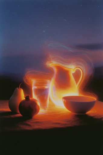 Ethereal Luminescent Motion style reference image — glowing silhouette