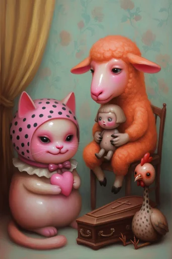 Dark Whimsical Storybook Surrealism style AI image example 3
