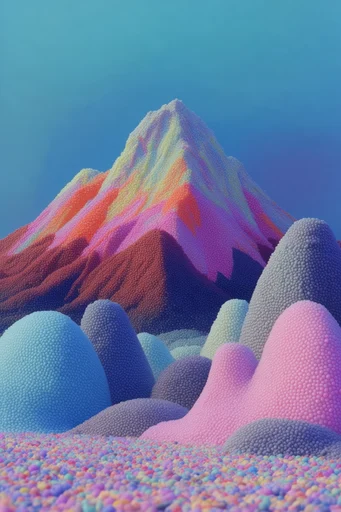 Tactile Neo-Psychedelic Pointillism style reference image — granular beaded texture