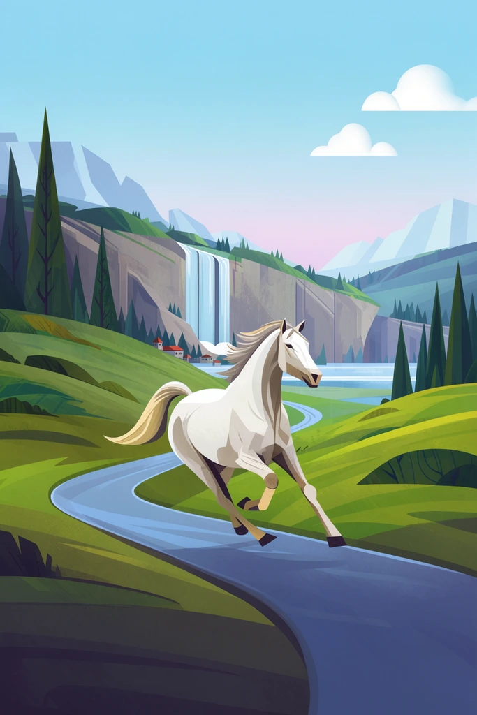Geometric Impressionist Landscapes style AI image example 3
