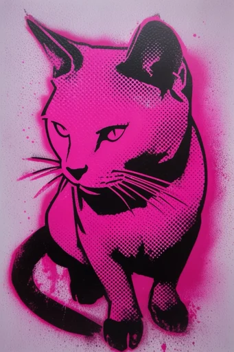 Gritty Neon Punk style reference image — street art stencil