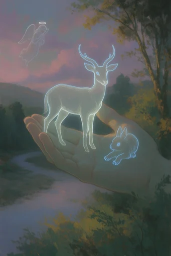 Ethereal Twilight Narratives style reference image — soft glowing light
