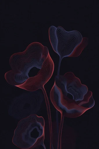 Luminous Topographic Surrealism style reference image — textured void