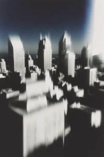 Kinetic Spectral Noir style reference image — high-contrast monochrome