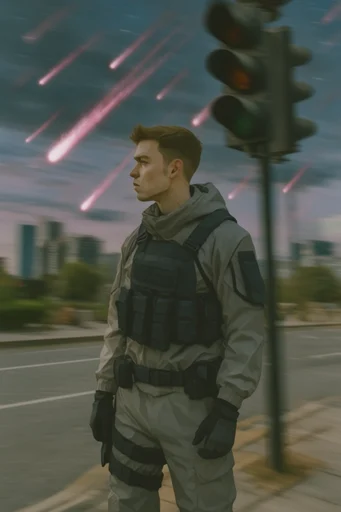 Cinematic Urban Melancholy style reference image — moody cool color palette