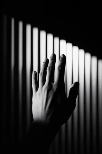 Cinematic Monochrome Noir style reference image — stark shadows