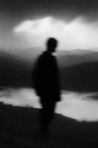 Gritty Kinetic Noir style reference image — high-contrast monochrome