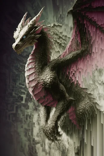 Cybernetic Glitch Surrealism style reference image — vertical datamoshing
