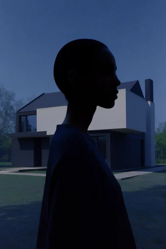 Minimalist Azure Futurism style reference image — sculptural silhouette