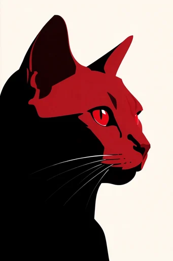 Crimson Noir Minimalism style reference image — bold stencil art