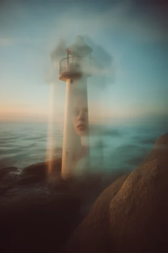 Ethereal Fragmented Melancholy style reference image — muted pastel tones