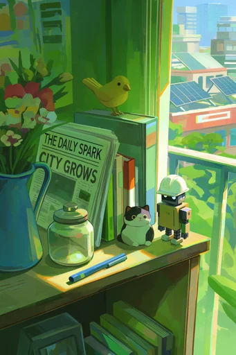 Luminous Urban Narrative style reference image — painterly digital art