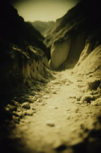 Dusty Sepia Dreamscape style reference image — analog film grain