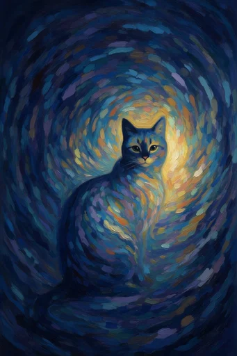 Luminous Celestial Impasto style reference image — chiaroscuro silhouette
