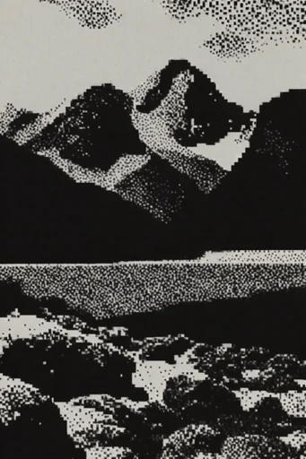 Raw Halftone Punk style reference image — high-contrast black and white