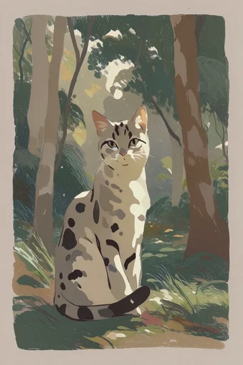 Earthy Gouache Serenity style reference image — serene nature illustration