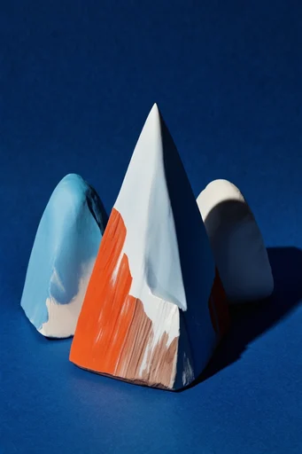 Graphic Surrealist Minimalism style reference image — high-contrast color blocking