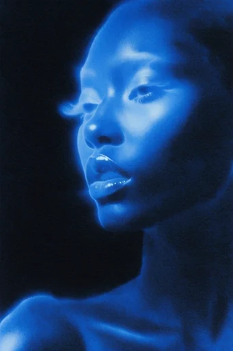 Luminous Cyan Nocturne moodboard — generate AI images in this style