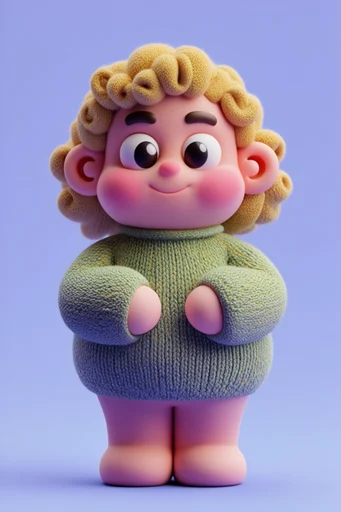Plush Whimsical 3D style reference image — saturated pastel palette