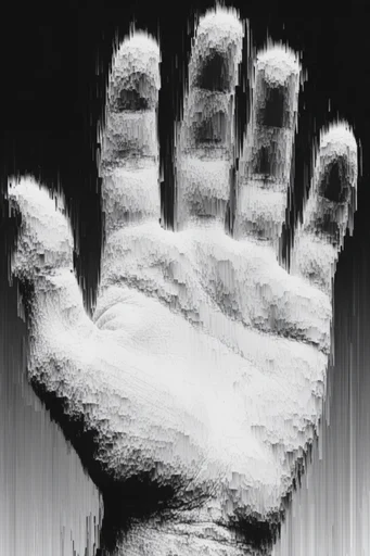 Monochromatic Digital Erosion style reference image — glitch art