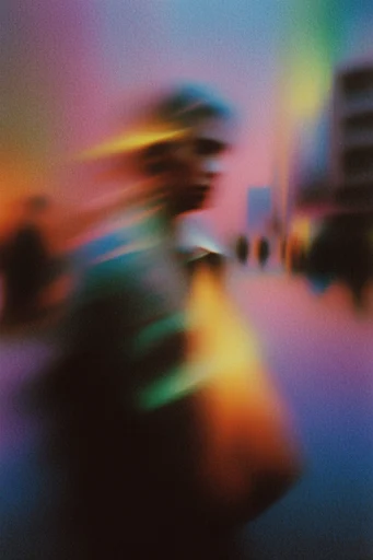Luminous Analog Dissociation style reference image — heavy film grain