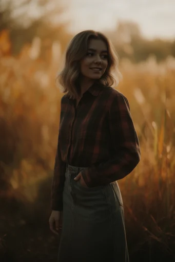Ethereal Autumnal Warmth style reference image — amber and crimson palette