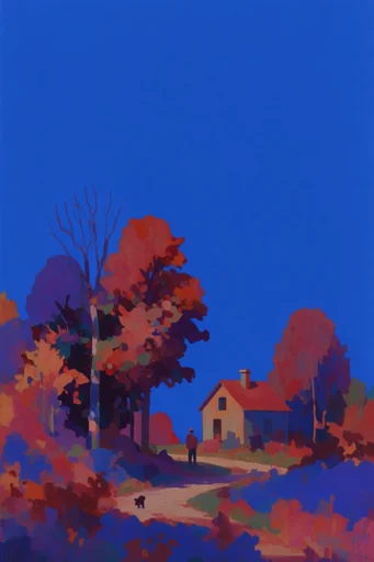 Cobalt Botanical Fauvism style AI image example 2