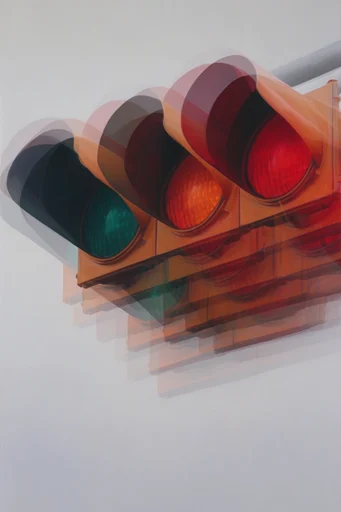 Kinetic Fragmented Realism style reference image — fragmented perspective