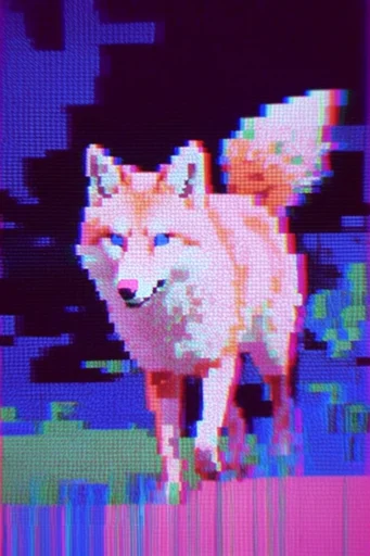 Hyper-Saturated Glitch Nostalgia style AI image example 3