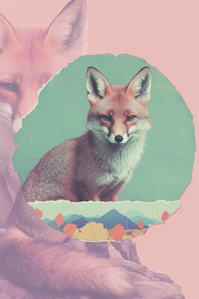 Surrealist Retro Collage style AI image example 3