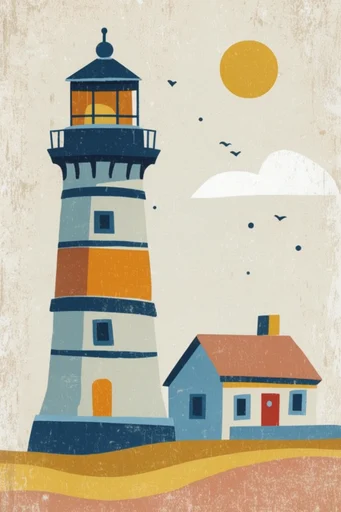 Retro Folk Risograph style reference image — textured screenprint aesthetic