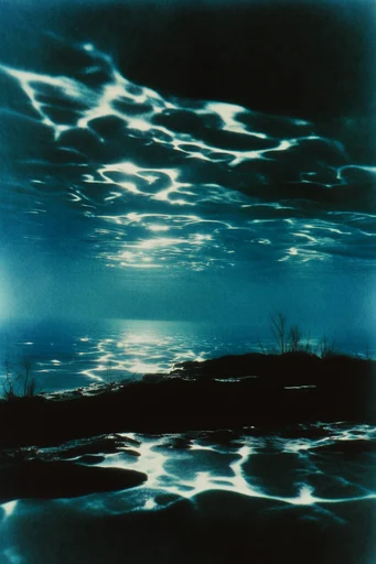 Nocturnal Liquid Silhouette style reference image — liquid light distortion