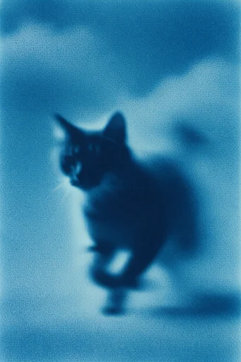 Ethereal Cyanotype Haze style reference image — stippled texture