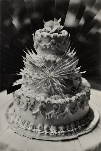 Monochrome Fragmentation Aesthetic style reference image — surreal photomontage