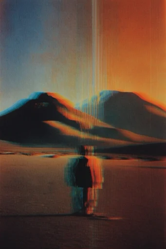Analog Glitch Synthesis style reference image — CRT scanlines
