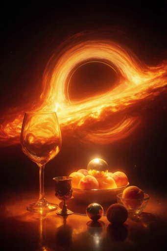 Sublime Celestial Singularity style reference image — golden accretion disk