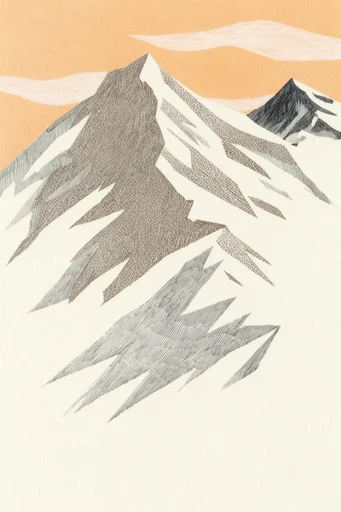 Textured Editorial Folk style reference image — risograph illustration