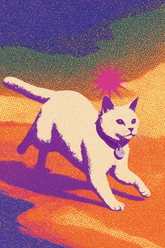 Surreal Analog Neon style reference image — high-contrast lithography
