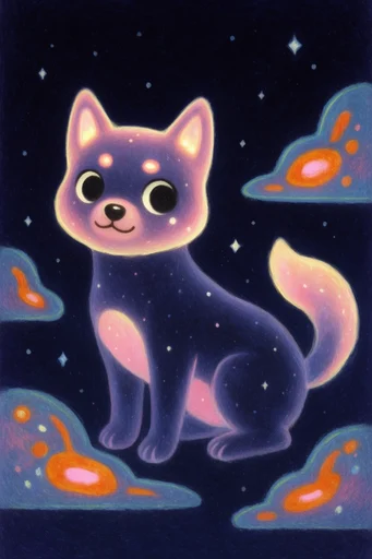Neon Nocturnal Illustrative style reference image — surreal cosmic influence