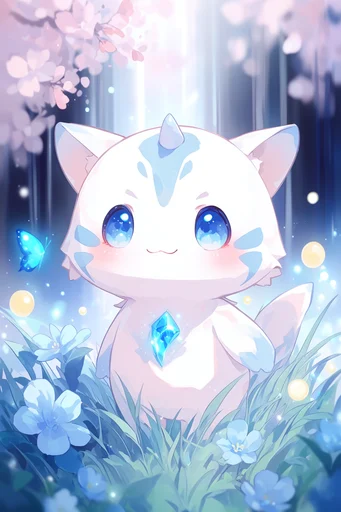 Ethereal Pastel Kawaii style reference image — clean digital line art