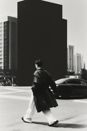 Monochrome Brutalist Minimalism style reference image — stark monochrome