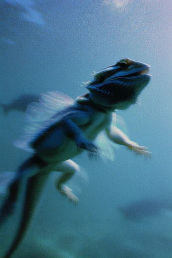 Spectral Blue Liminality style reference image — heavy film grain texture