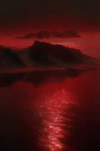 Cinematic Crimson Nocturne style reference image — monochromatic crimson