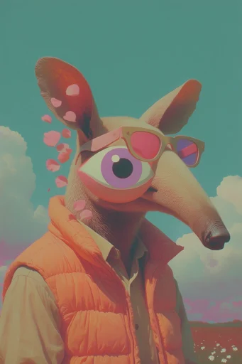 Surreal Retro Desert Sci-Fi style AI image example 3