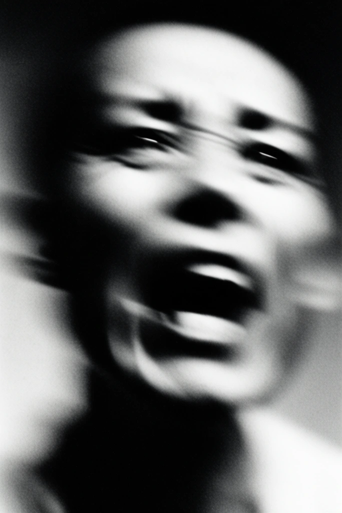 Haunting Kinetic Monochrome style AI image example 1